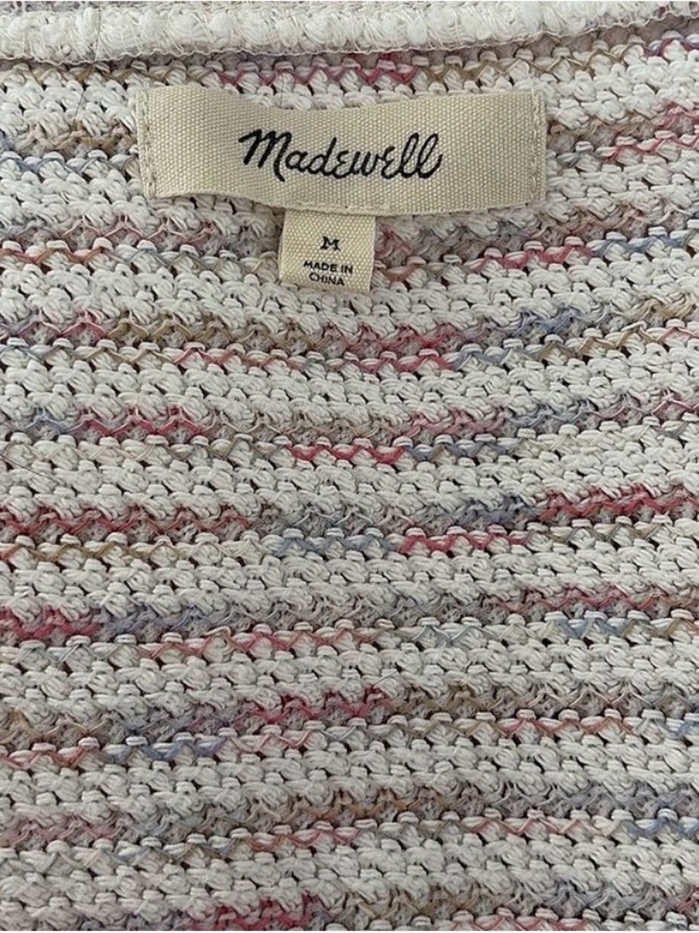 Madewell White Scoop Neck Lightweight Stripe Knit Top - Picture 3 of 4